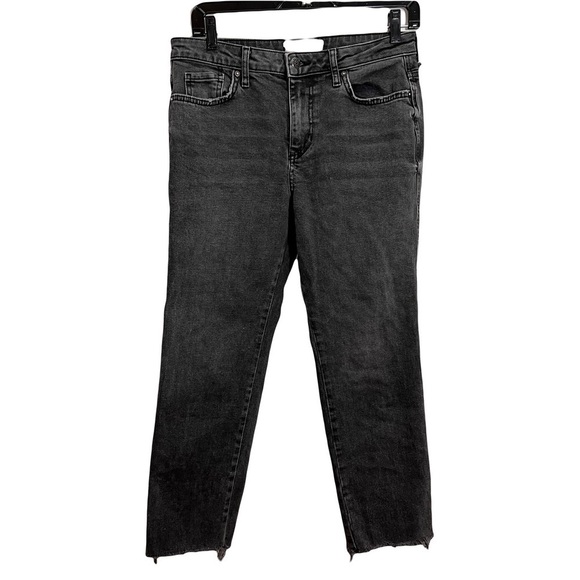 Free People Womens Clean girlfriend Straight leg Jens Size 27S Gray Raw Hem fade - Picture 1 of 14